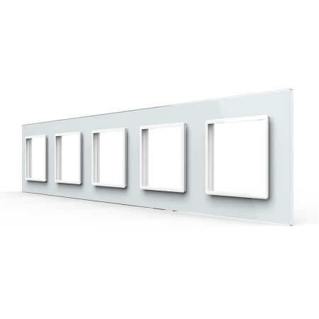 Рамка для пяти розеток Белая Livolo