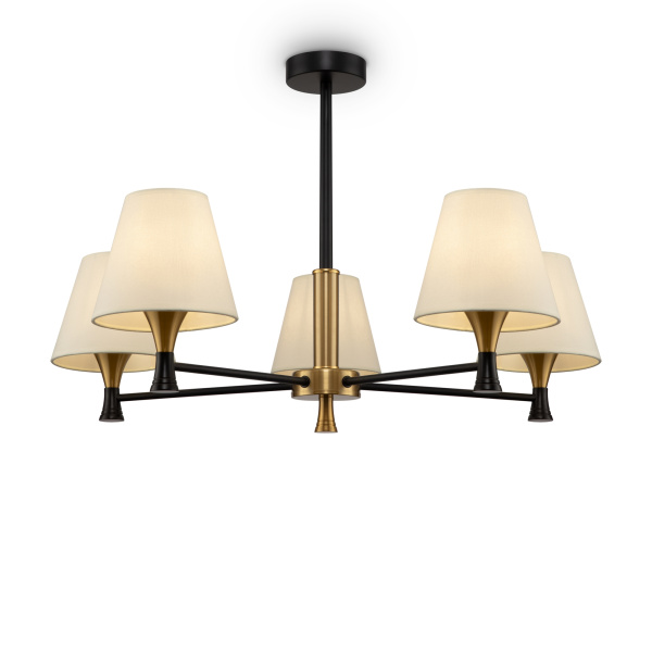 Люстра 5*E14 40Вт Черный и Латунь IP20 Perfetto FR5098PL-05BBS Freya