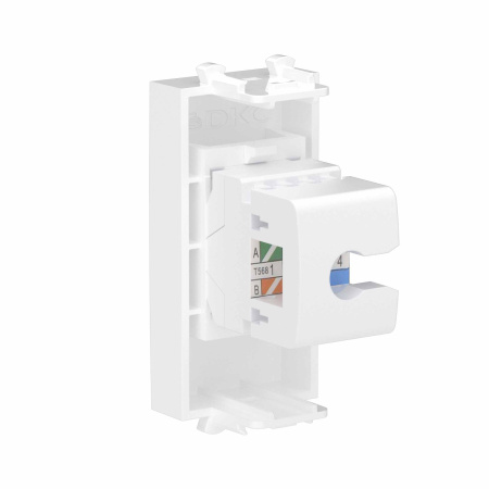 Телефонная розетка RJ-12 без шторки модульная, "Avanti", "Белое облако", 1 модуль DKC