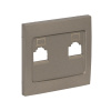 Валенсия Лицевая панель розетки RJ-45 2-местная кашемир EKF