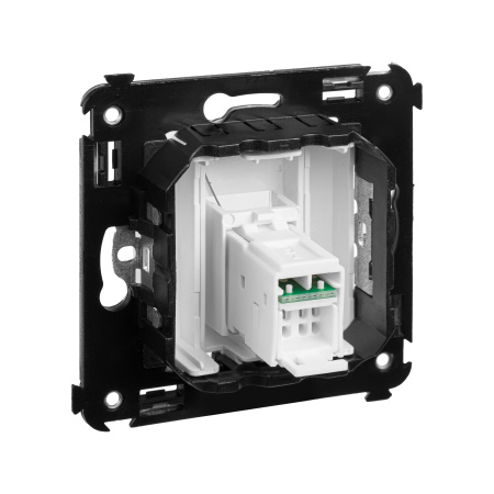 Компьютерная розетка RJ-45 в стену, кат.5e одинарная, "Avanti", "Белое облако" DKC