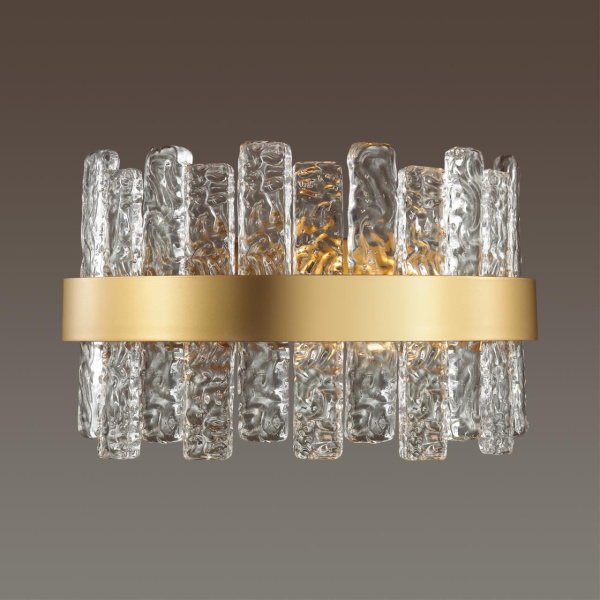 Бра E14 1*40W MERKALE матов.золотой/прозрачный/стекло/ ODEON LIGHT