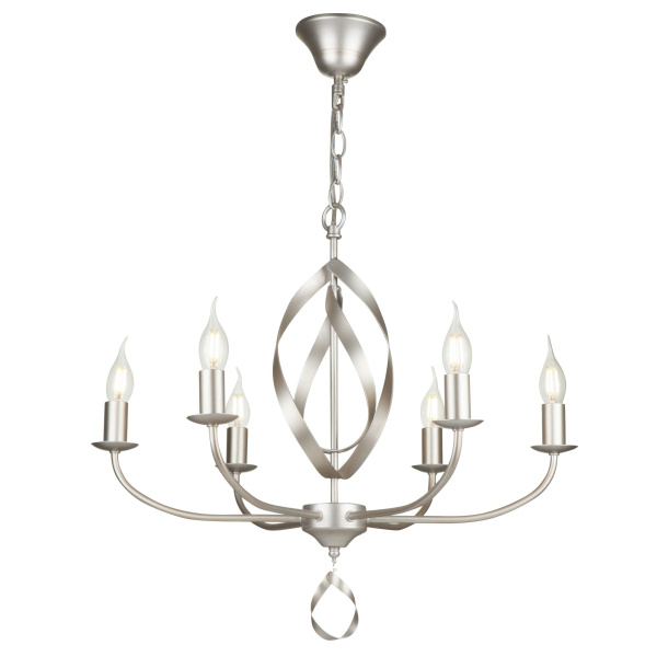 Люстра 6*E14 40Вт Серебро Антик IP20 Sealy FR5027PL-06S Freya