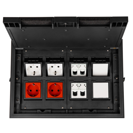 Donel Лючок в пол 16 мод. (8 мод. 45х45 мм.), крышка ABS +гальванизированная стальная вставка