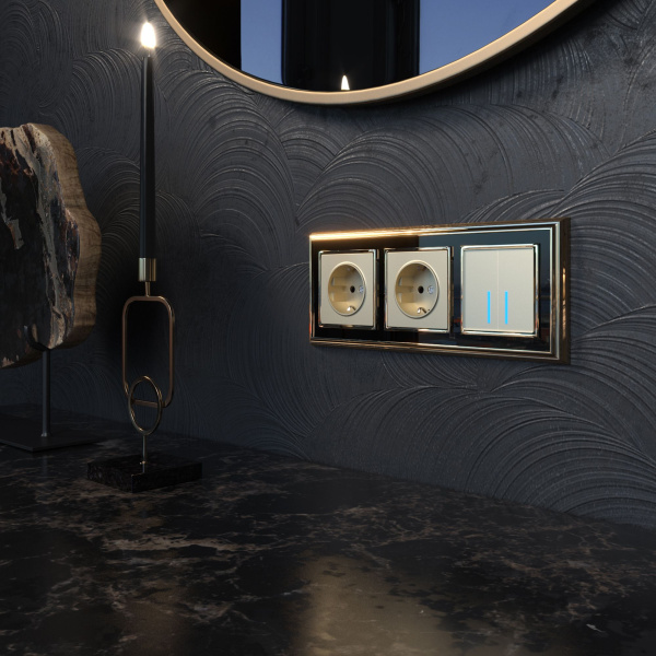 Умный сенсорный выключатель двухклавишный СУ IP20 Werkel