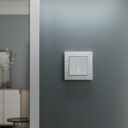 Выключатель одноклавишный с подсветкой (белый матовый) СУ IP20 Werkel