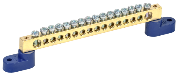 Шина N "ноль" на двух угловых изоляторах ШНИ-8х12-16-У2-С IEK