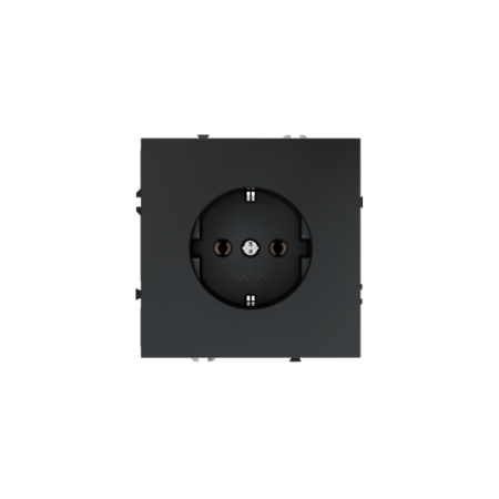 Розетка встраиваемая Voltum S70 с заземлением 16А, (графит)