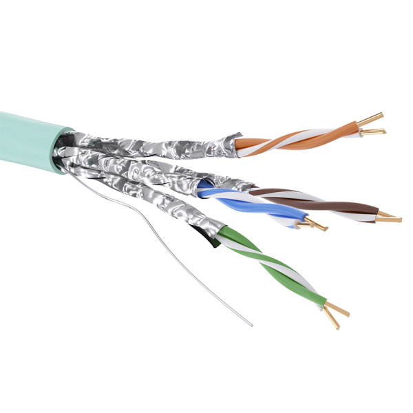 Кабель CAT 6A, U/FTP, Hг(A)-LSLTx, бухта 500м, аква DKC