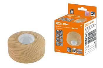 Датчик движения потолочный ДДП-03С (1200Вт, 10-900с, 6м , 3+Лк, 120(сбоку)+360(сверху)гр IP33), "ЭКО