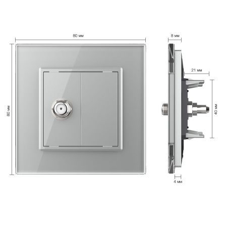 Розетка спутниковая SAT Серая Livolo