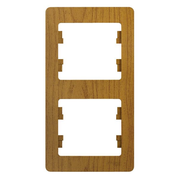 GLOSSA  Рамка вертикальная 2 пост . дерево дуб IP20 Schneider Electric