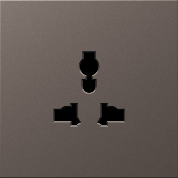 Donel S08 мокко накладка для розетки мультистандарт, со шторками 16A 250 В~,серия DB