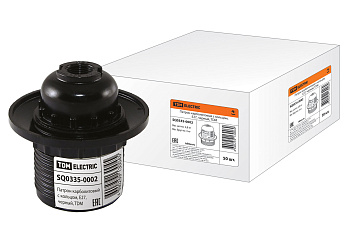 Патрон карболитовый с кольцом, Е27, черный, TDM Патрон карболитовый с кольцом, Е27, черный, TDM