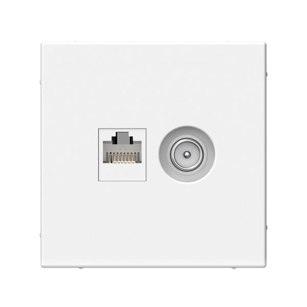 ARTGALLERY РОЗЕТКА двойная ТВ + компьютерная RJ45, кат. 5Е, БЕЛЫЙ Systeme Electric