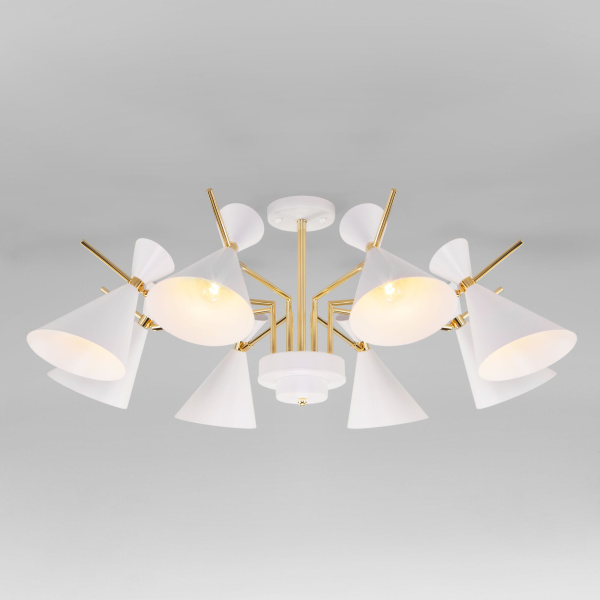 Потолочная люстра в стиле лофт 8*E14 60Вт белый, золотой IP20 Apart (70114/8 белый) Eurosvet