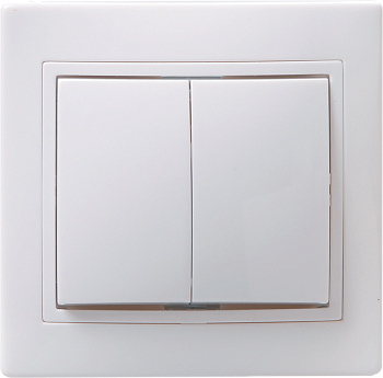 Выключатель 2-клавишный ВС10-2-0-КБ 10А керамика КВАРТА белый IEK
