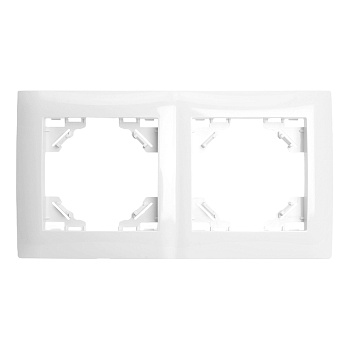 Рамка 2-местная горизонтальная STEKKER, PFR00-9002-01, серия Эрна, белый B