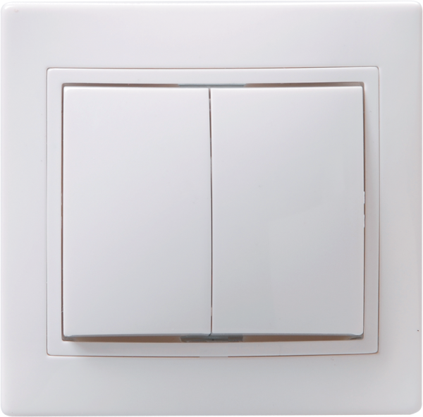 Выключатель 2-клавишный ВС10-2-0-КБ 10А керамика КВАРТА белый IEK