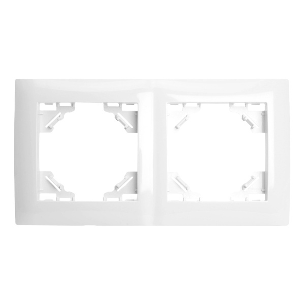 Рамка 2-местная горизонтальная STEKKER, PFR00-9002-01, серия Эрна, белый B