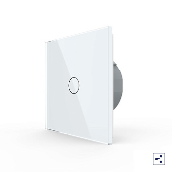 Сенсорный проходной выключатель 1 клавиша 1 пост Белый Livolo