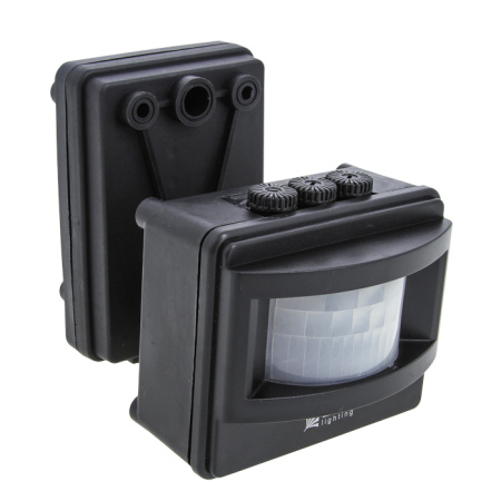 ИК датчик движения MS-01 черный на прожектор 1200Вт 120гр, до 12м IP44 PROxima EKF