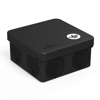 Коробка уравнивания потенциалов (КУП) 60-0210-9005-У для прямого монтажа двухкомпонентная безгалогенная (HF) черная 80х80х40 (132шт/кор) Промрукав