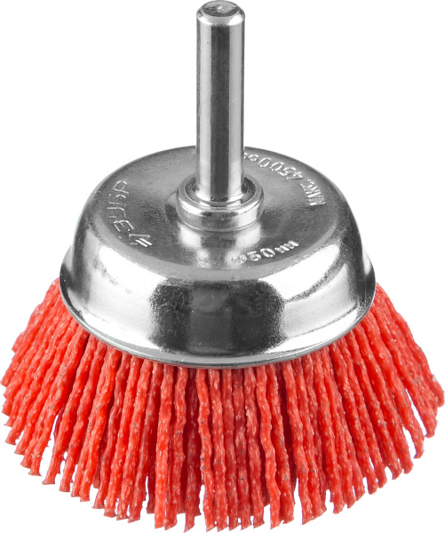 Профессионал. Щетка чашечная для дрели, нейлоновая проволока с абразивным покрытием, 50мм ЗУБР