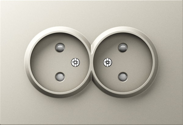 Donel A07 матовый кашемир накладка для розетки 2-й без заземления, со шторками 16A 250 В~,серия DB