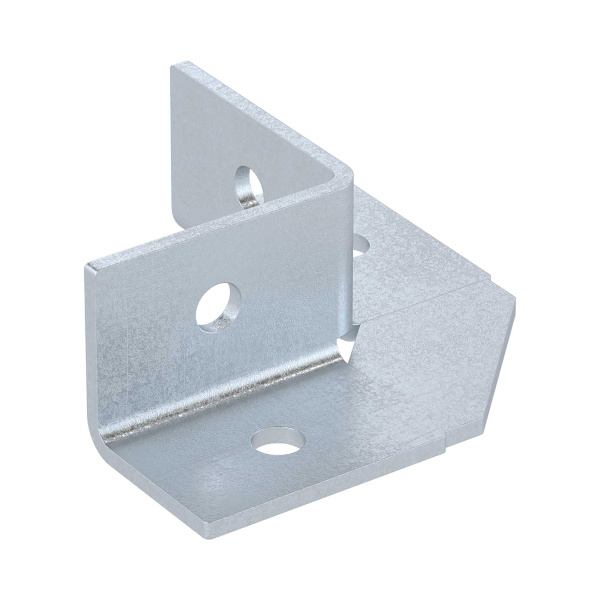 Уголок крепежный 90 градусов, двухлучевой, 4 отверстия, горячецинкованный DKC