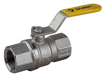 Кран шаровой полнопроход газовый "мама-мама", ручка, хромиров латунь, 3/4" ЗУБР