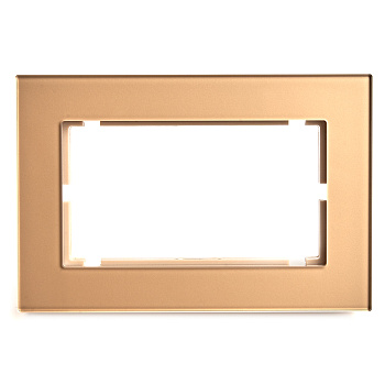 Рамка 2-местная (без перемычки), стекло, STEKKER, GFR00-7012-08, серия Катрин, золото