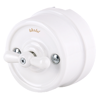 Переключатель одноклавишный (белый) Ретро ОУ IP20 Werkel