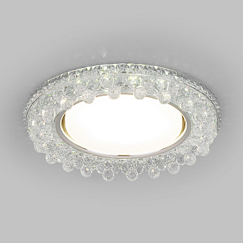 Встраиваемый точечный светильник со св/д подсветкой 1*GX53 прозрачный IP20 (a041264) Elektrostandard