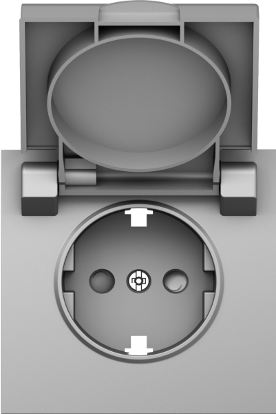 Donel S08 сталь накладка для розетки Schuko с заземлением, с крышкой, 16A 250 В~, серия DB