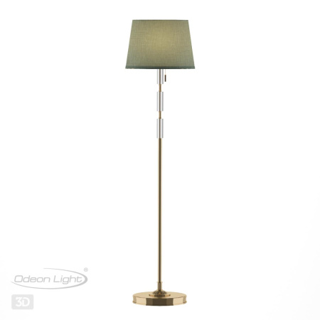 Торшер E27 1*60W LONDON бронзовый/зеленый/абажур ткань ODEON LIGHT