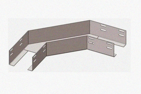 Лоток угловой глухой КГГ 150х65-135 УТ1,5 поворот на 135, оцинкованный лист S1,0