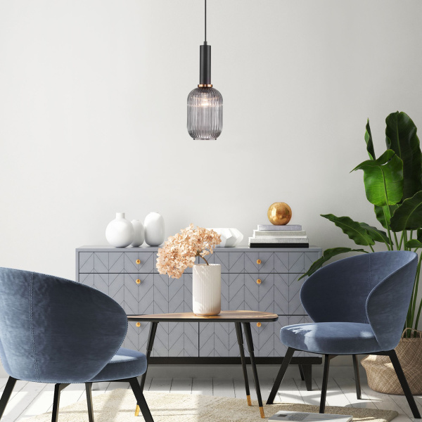 Подвесной светильник 1*E27 40Вт черный IP20 (50181/1 дымчатый) Eurosvet