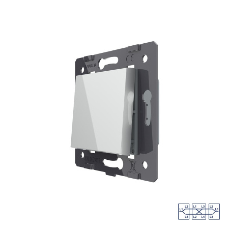 Клавиша перекрестного механического выключателя, цвет серый (механизм) Livolo