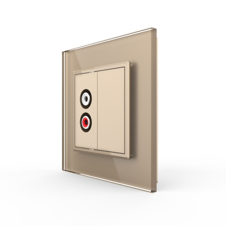 Розетка аудио RCA "2-ой тюльпан" Золотая Livolo