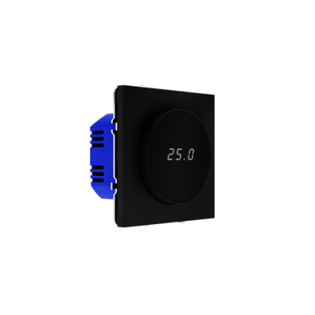 Терморегулятор электронный Voltum S70 с индикацией и датчиком, для теплого пола, (черный матовый)