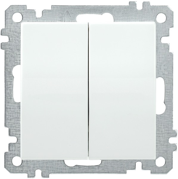 Выключатель 2-клавишный ВС10-2-0-Б 10А BOLERO белый IEK