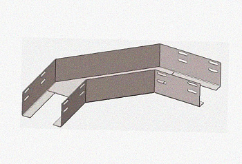 Лоток угловой глухой КГГ 150х100-90 УТ1,5 поворот на 90, оцинкованный лист S1,0