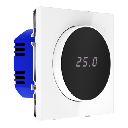 Терморегулятор электронный Voltum S70 с индикацией и датчиком, для теплого пола, (белый глянцевый)