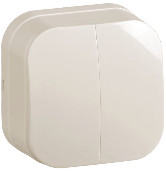 Выключатель 2-клавишный ОУ ВС20-2-0-ХК 10А GLORY кремовый IEK