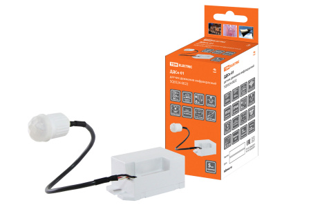 Датчик движения скрытый ДДСк-01 800Вт, 5сек/8мин, 6м, 10/2000лк, 120(сбоку)+360(сверху)гр, IP20/IP44