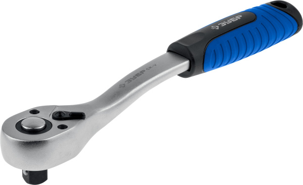 Трещотка для торцовых головок "ЭКСПЕРТ" (1/2"), Cr-V, 72 зубца, хроматированное покрытие, быстрый сброс ЗУБР