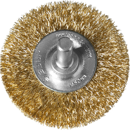 Профессионал. Щетка дисковая для дрели, витая латунированная стальная проволока 0,3мм, 50мм ЗУБР