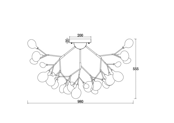 Потолочный светильник 36*G4 3Вт Золото IP20 Florencia FR5049CL-36G Freya