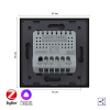 Двухклавишный проходной умный сенсорный выключатель Livolo ZigBee, 1 пост, Черный VL-C702SZ-2BG
